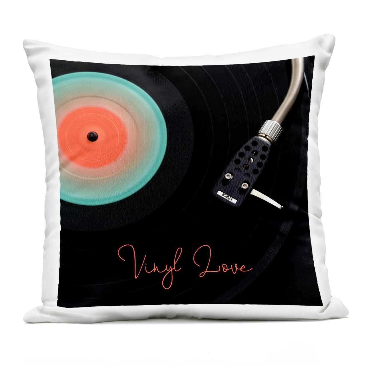Stupell Industries Vinyl Love Vintage Record Outdoor Printed Pillow, design by Tom Quartermaine, 18 x 7 x 18